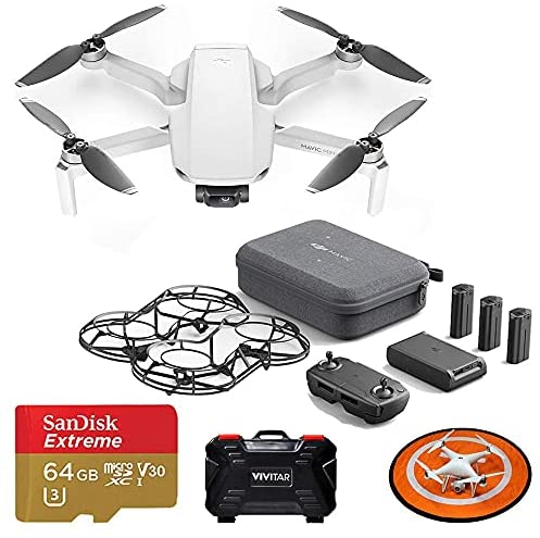 DJI Mavic Mini Fly More Combo Drone Quadcopter Bundle with Landing Pad | 64GB Micro SD Card | SD Card Case - Accessory Kit