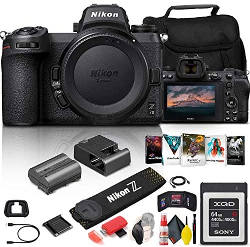 Nikon Z 7II Mirrorless Digital Camera 45.7MP (Body Only) (1653) + 64GB XQD Card + Corel Photo Software + Case + HDMI Cable + Cleaning Set + Hand Strap + More - International Model (Renewed)