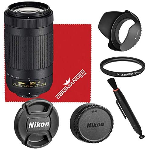 Nikon AF-P DX NIKKOR 70-300mm f/4.5-6.3G ED VR Lens Bundled Accessory Kit (White Box)