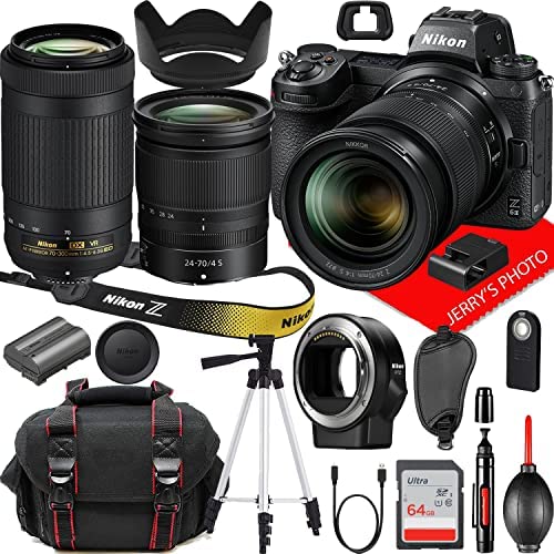 Nikon Z6 II Mirrorless Digital Camera with Nikon NIKKOR Z 24-70mm f/4 S and AF-P DX NIKKOR 70-300mm f/4.5-6.3G ED VR Lens + FTZ Adapter, 64GB Additional Memory, Tripod and More
