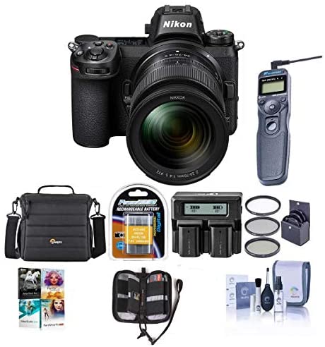Nikon Z7 FX-Format Mirrorless Camera with NIKKOR Z 24-70mm f/4 S Lens - Bundle with Camera Case, Spare Battery, 72mm Filter Kit, Dual Charger, Remote Shutter Trigger, Pc Software Package, and More