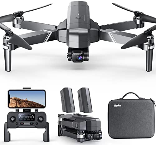 Ruko F11 GIM2 Drone with 4K HD Camera for Adults, 9800ft Video Transmission, 3-Axis Gimbal (2-Axis + EIS Anti-shake）Quadcopter with 2 Batteries, Brushless Motor Level 6 Wind Resistance GPS drone