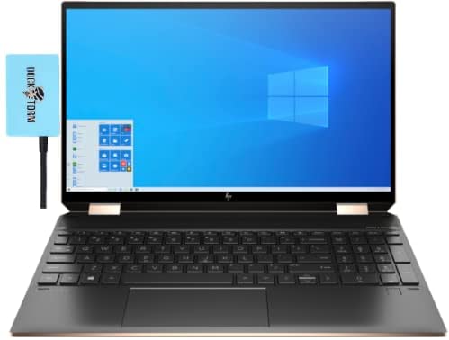 HP Spectre x360 Home & Business 2-in-1 Laptop (Intel i7-1165G7 4-Core, Intel Iris Xe, 15.6In Touch 4K Ultra HD (3840x2160), Active Pen, Fingerprint, Win 11 Pro) with Hub, 16GB RAM8TB SSDWin11Pro