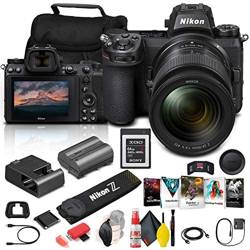 Nikon Z 6II Mirrorless Digital Camera 24.5MP with 24-70mm f/4 Lens (1663) + 64GB XQD Card + Corel Photo Software + Case + HDMI Cable + Card Reader + Cleaning Set + More - International Model (Renewed)