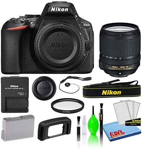 Nikon D5600 24.2MP DSLR Digital Camera with AF-S DX 18-140mm Lens (1577) Deluxe Bundle with 67mm UV Filter + Battery + Battery Charger + Deluxe Camera Cleaning Kit (Renewed)