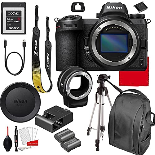 Nikon Z6 Mirrorless Digital Camera 24.5MP (Body Only)+ FTZ Mount Adapter 64GB G Series XQD Memory Card +Accessory Bundle (20 Pieces)