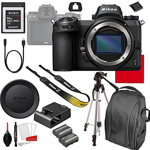 Nikon Z6 Mirrorless Digital Camera 24.5MP (Body Only)+ 64GB G Series XQD Memory Card +Accessory Bundle (19 Pieces)