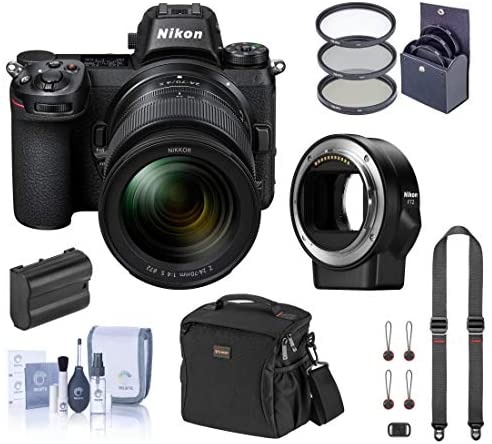 Nikon Z7 FX-Format Mirrorless Digital Camera with 24-70mm Lens, Basic Bundle with FTZ II Mount Adapter, Neck Strap, Extra Battery and Accessories