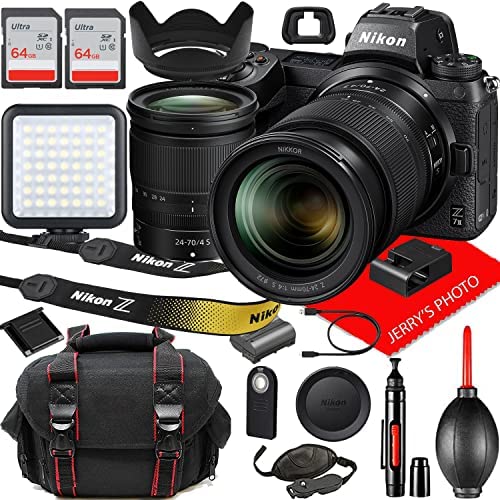Nikon Z7 II Mirrorless Digital Camera with Nikon NIKKOR Z 24-70mm f/4 S Lens + 128GB Additional Memory, Case, LED Light and More
