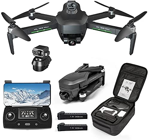 Tucok 193MAX2 Drone with 4K Camera for Adults,9800ft HD Video Transmission,Obstacle Avoidance,3-Axis Gimbal Quadcopter with EIS Anti-shake ,Brushless Motor Level 7 Wind Resistance(2 Batteries)