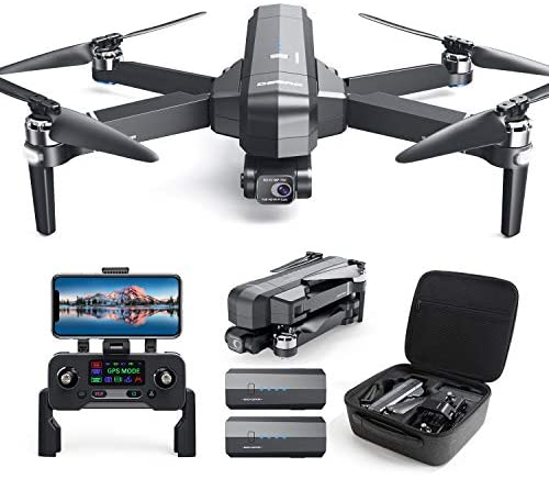 DEERC DE22 GPS Drone with 4K Camera 2-axis Gimbal, EIS Anti-Shake, 5G FPV Live Video Brushless Motor, Auto Return Home, Selfie, Follow Me, Waypoints, Circle Fly 52Min Flight with Carrycase