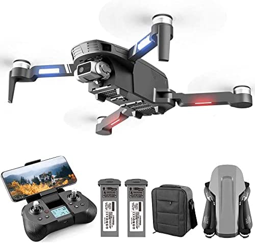 4DF4 GPS Drones with Camera for Adults 4K,HD 2-Axis gimbal Anti-shake FPV Live Video,Brushless Motor RC Quadcopter for beginners kids Toys, Auto Return, Follow Me,Waypoint Fly,2 Batteries