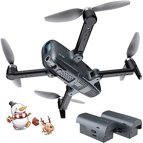 Drones with Camera for Adults 4k, GPS RC FPV Folding Drone, FX-9P Ultralight Quadcopter, Brushless Motor, Headless Mode, Dual GPS Function, Multirotors, Foldable Drone with 2 Batteries Christmas Gift