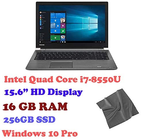 Toshiba Tecra Business 15.6 inch Laptop Intel QuadCore 8th Gen i7-8550U (1.80GHz), 16GB RAM, 256GB SSD, WiFi ,Windows 10 Professional 64-Bit