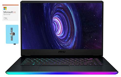 MSI GE66 Raider Gaming & Entertainment Laptop (Intel i9-11980HK 8-Core, 64GB RAM, 2x8TB PCIe SSD RAID 0 (16TB), RTX 3080, Win 10 Pro) with MS 365 Personal , Hub