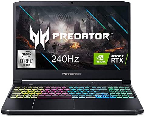 Acer Predator Helios 300 Gaming Laptop, Intel i7-10750H, NVIDIA GeForce RTX 2070 Max-Q 8GB, 15.6″ FHD 240Hz 3ms IPS Display, 16GB Dual-Channel DDR4, 512GB NVMe SSD, WiFi 6, RGB Keyboard, PH315-53-71QX Acer Predator Helios 300 Gaming Laptop, Intel i7-10750H, NVIDIA GeForce RTX 2070 Max-Q 8GB, 15.6