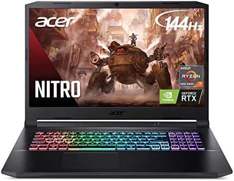 Acer Nitro 5 AN517-41-R0RZ Gaming Laptop, AMD Ryzen 7 5800H (8-Core) | NVIDIA GeForce RTX 3060 Laptop GPU | 17.3