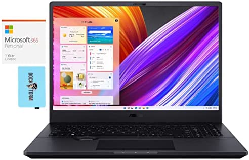 ASUS ProArt Studiobook H7600ZX Home & Business Laptop (Intel i7-12700H 14-Core, 64GB DDR5 4800MHz RAM, 2x8TB PCIe SSD RAID 1 (8TB), Win 11 Pro) with MS 365 Personal, Hub